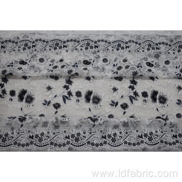 Cotton Polyester Burn Out Lace Fabric